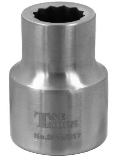 [59E-SS55317] Stainless Steel 17mm x 3/4" Drive 12 Point Socket 50L