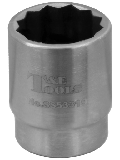 [59E-SS55319] Stainless Steel 19mm x 3/4" Drive 12 Point Socket 50L