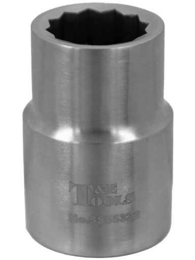 [59E-SS55322] Stainless Steel 22mm x 3/4" Drive 12 Point Socket 55L