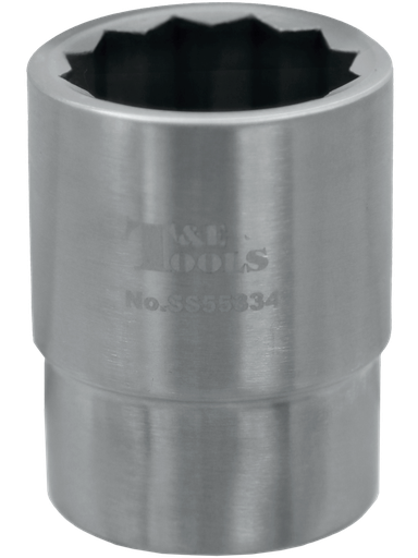 [59E-SS55334] Stainless Steel 34mm x 3/4" Drive 12 Point Socket 60L
