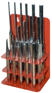 [59E-8417] 17 Piece Punch Set In Stand (Chrome)