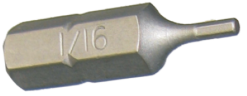 [159-30601] 1/16 Inch 1/4 Inch Inhex Insert Bit 25mm Long
