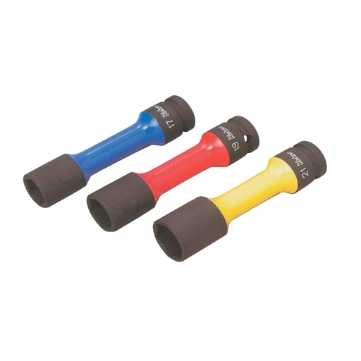 [160-14201M] Impact Socket Set1/2 Inch Driveive 17 19 21mm Aluminum Wheel Nuts KO14201m