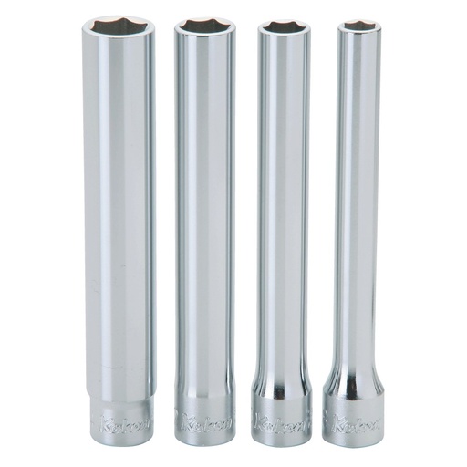 [160-3300M/4-L120] Socket Extra Deep 3/8 Drive - Set Of 4 Pcs.