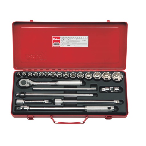 [160-KO4244M] SOCKET SET 1/2 Inch Drive9-32MM (22PCS) KO4244M