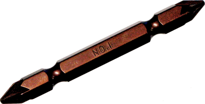 [159-P1291] #1 Pozidriv 1/4 Inch Hex Double End Power Bit