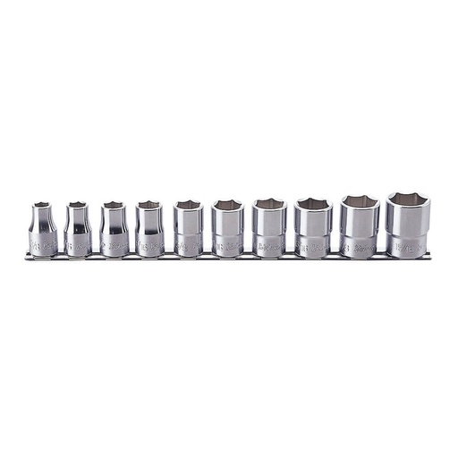 [160-KORS4405A/10] SOCKET SET ON RAIL 1/2 Inch Drive 3/8-15/16 AF (12PT)10PC KORS4405A/10