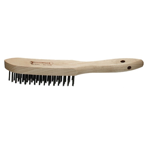[160-77090000] Brush Wire Steel 4 Row Timber Handle - 77090000 SW12374