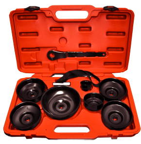 [159-4307] 9 Piece 1/2 Inch Drive Truck Cup Style Oil Filter Wrench Set