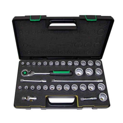 [160-91338212] SCKT & ACCSSRY SET 1/2 Inch Drive 34PC 10-32MM+3/8"- 1-1/8"AF91338212 SW50/50A/29/5 TCSP