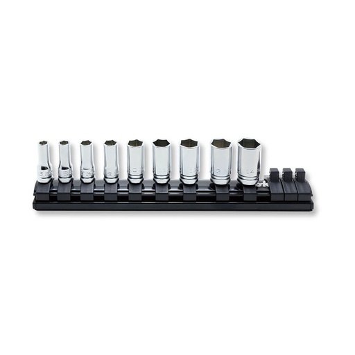 [160-KORS2300XZ/9] KORS2300XZ/9 - Ko-Ken Stocket Set 1/4 Inch Drive 9 Piece on Magnetic Rail 5.5-14MM