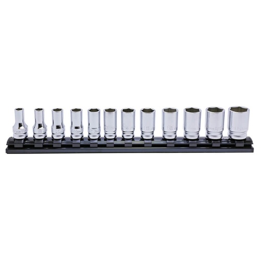 [160-KORS3300XZ/12] KORS3300XZ/12 - Ko-Ken Socket Set 3/8 Inch Drive 12 Piece on Magnetic Rail 7-19MM