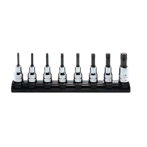 [160-KORS3025Z/8-L50] KORS3025Z/8-L50 - SOCKET SET TORX ON MAGNETIC RAIL 3/8 Inch Drive T20-T55 X 50MM 8PC