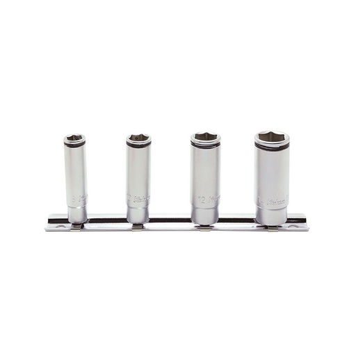 [160-KORS2350M/4] SET SOCKET 1/4 Inch Drive NUTGRIP DEEP 8MM - 14MM KORS2350M/4