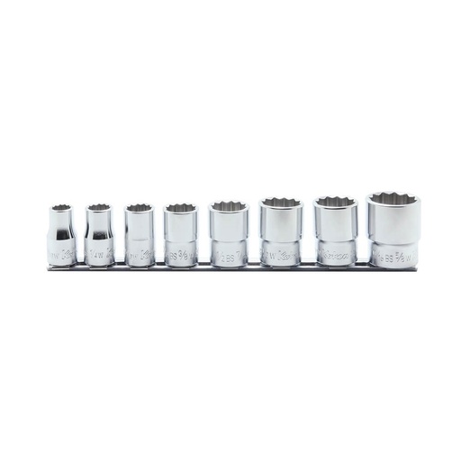 [160-KORS4405W/8] SET SOCKET 1/2 Inch Drive ON RAIL 8PCS 3/6" X 5/8" AF KORS4405W/8