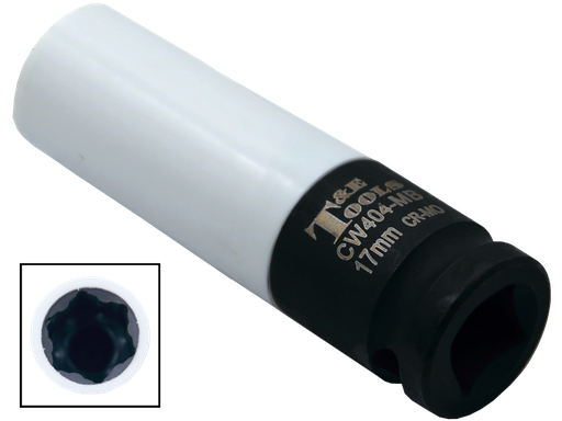 [159-CW404-MB] MB - MS17 Wheel Lug x 1/2 Inch Drive Socket for Mercedes Benz with Sleeve