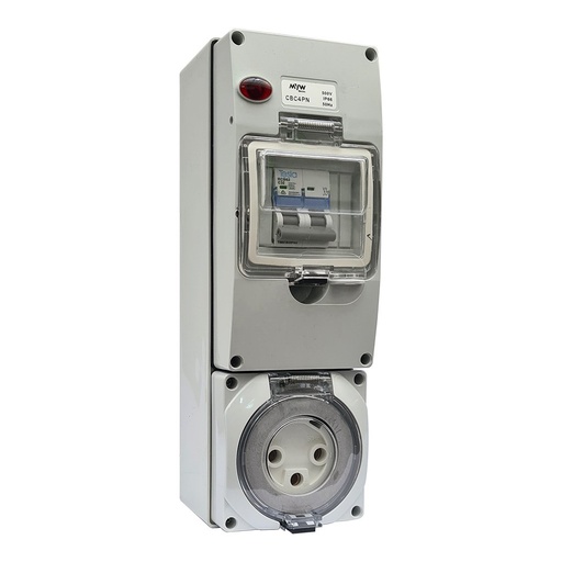 [160-80-GPO-C/B-32A-3PIN-RND] 32AMP 3PIN C/B 1PH GPO RND 80-GPO-C/B-32A-3PIN-RND