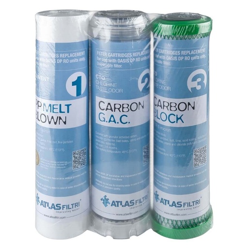 [160-ATF-CARTRIDGESKITOASISDP] Pre-Filter Kit for Oasis Deep Underbench Reverse Osmosis RO