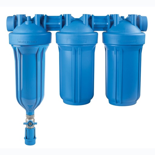 [160-ATF-HYDRABIGTRIO10BLUERAH1.5IN] Hydra TRRIO BIG Blue Self Cleaning Coarse Sediment Filter