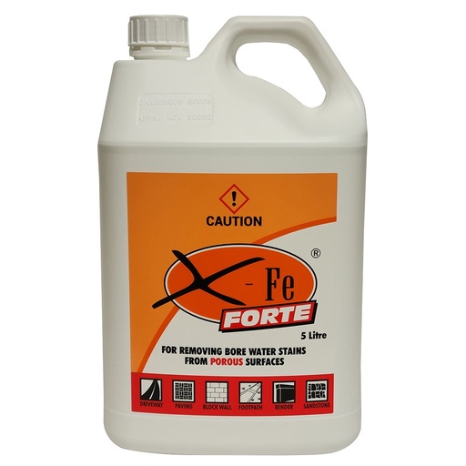 [160-CLE-XFEFORTE5L] X-FE FORTE - 5 Litre - Rust Water Bore stain & Timber Cleaning Solution