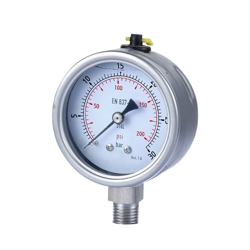 [160-BIA-VMS-30BAR-PGAUGE] BIA-NXT Vertical Multi-Stage Liquid Filled Pressure Gauge 30Bar