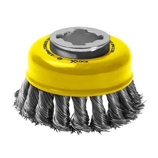 [170-GXLCBK75SS] Alpha Cup Brush X-Lock 75mm Stainless Steel Wire | 0.50mm Knotted