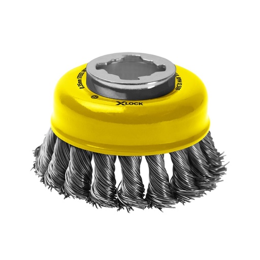 [170-GXLCBK75035S] Alpha Cup Brush X-Lock 75mm Steel Wire | 0.35mm Knotted