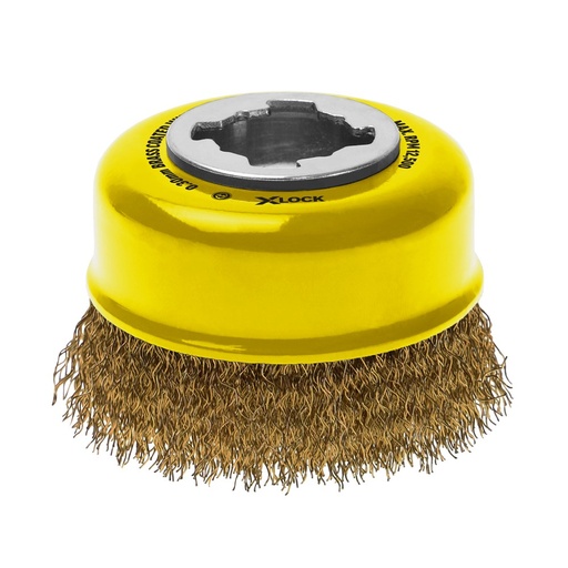 [170-GXLCBC75B] Alpha Cup Brush X-Lock 75mm Brass Wire | 0.30mm Crimped