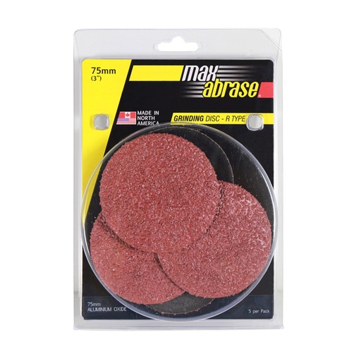 [170-CGMGA7536] Carded 5 Pack: Mini Grinding Disc R Type AlOx - 75mm x A36