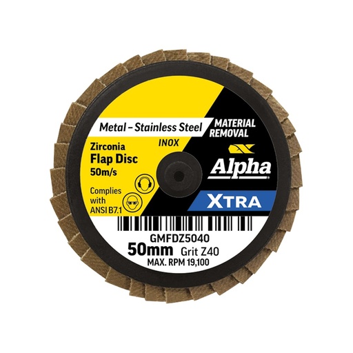 [170-GMFDZ5040] Mini Flap Disc R Type 50mm Z40 Grit XTRA Bulk