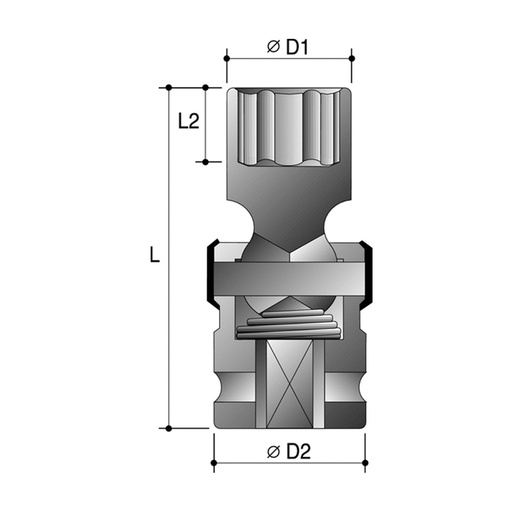 [170-62310014] 14mm 3/8" Drive 6-Point Metric Standard Universal Impact Socket