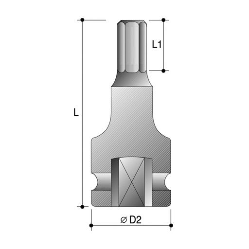 [170-64856030] 30mm 1" Drive Metric 100mm Impact Hex Driver