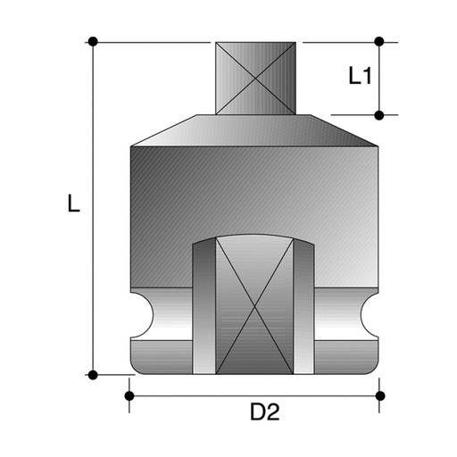 [170-69842510] 10mm 1/2" Drive 4-Point Imperial Male Square Impact Socket