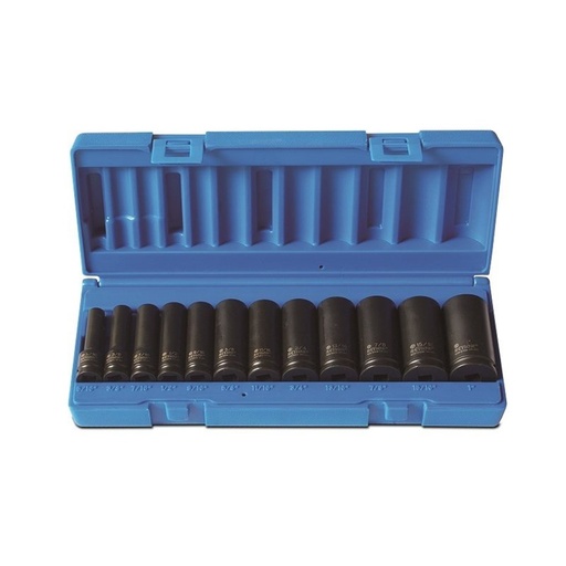 [170-600121202] 12 Piece 3/8 Inch Drive 6-Point Imperial Deep Impact Socket Set