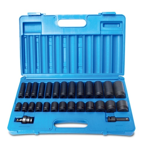 [170-600202801] 28 Piece 1/2 Inch Driveive 6-Point Imperial Standard & Deep Socket Set