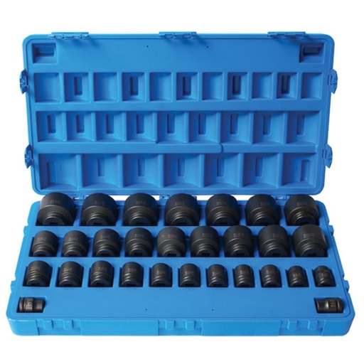 [170-600402902] 29 Pieces 3/4 Inch Driveive 6-Point Imperial Standard Socket Set