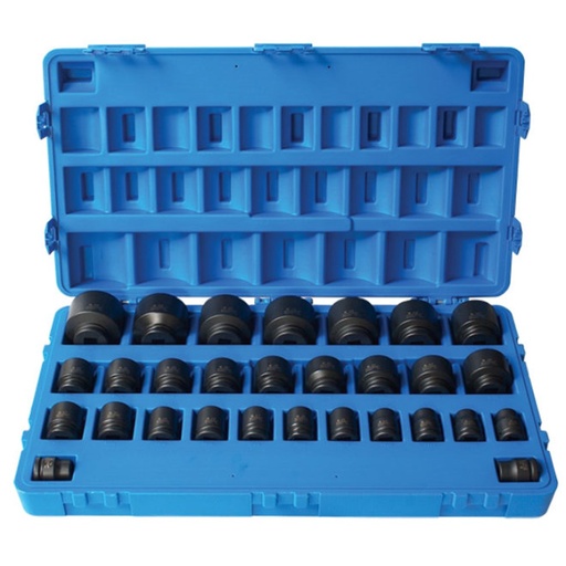 [170-601402901] 29 Pieces 3/4 Inch Driveive 6-Point Metric Standard Socket Set