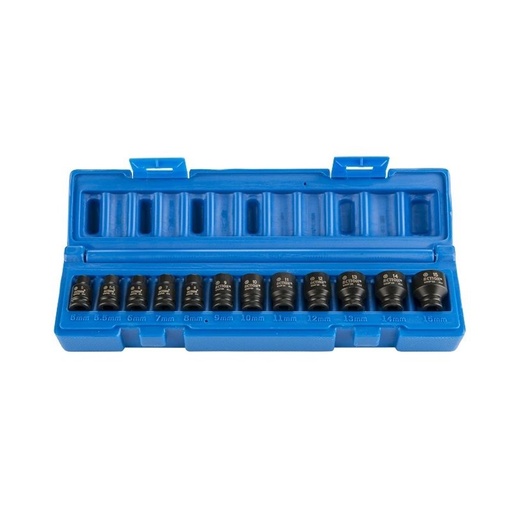 [170-6050R1201] 12 Piece 1/4 Drive 6-Point Metric Deep Magnetic Socket Set