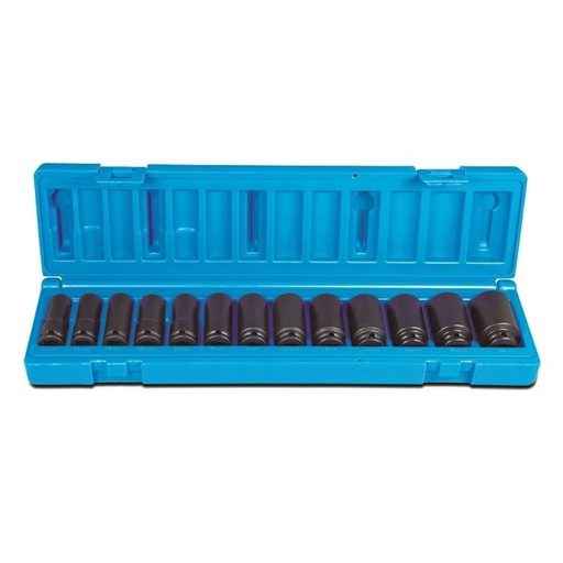 [170-6051R1301] 13 Piece 3/8 Drive 6-Point Metric Deep Magnetic Socket Set