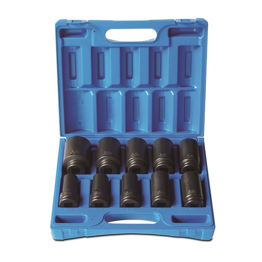 [170-605421001] 10 Pieces 3/4 Inch Driveive 6-Point Metric Deep Socket Set