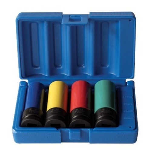 [170-611260401] 4 Pieces 1/2 Inch Drive, 6-Point Metric Deep Socket Set