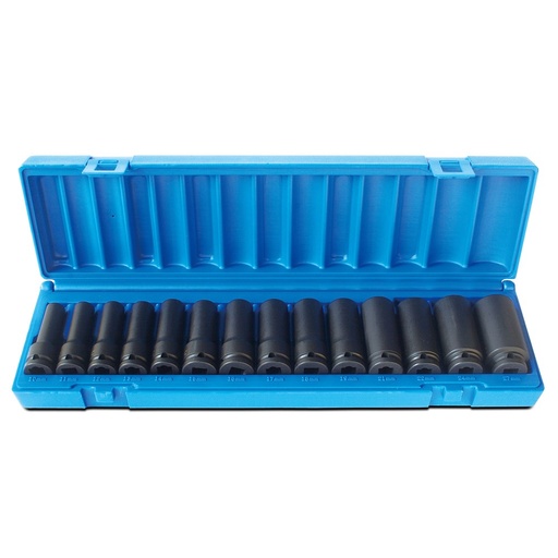 [170-658271401] 14 Pieces 1/2 Inch Driveive 12-Point Metric Deep Socket Set