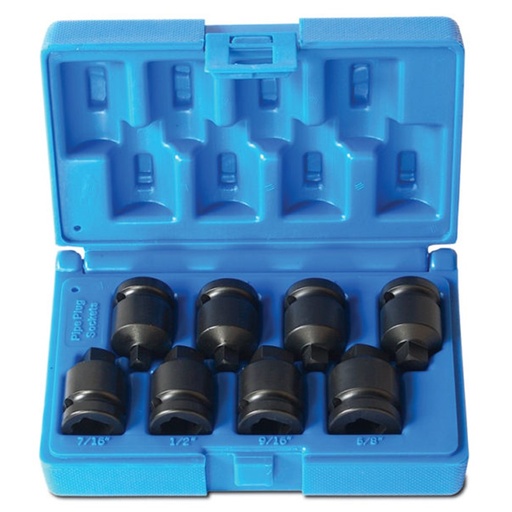 [170-69423084] 8 Piece 1/2 Inch Driveive 4-Point Male Plug Imperial Set