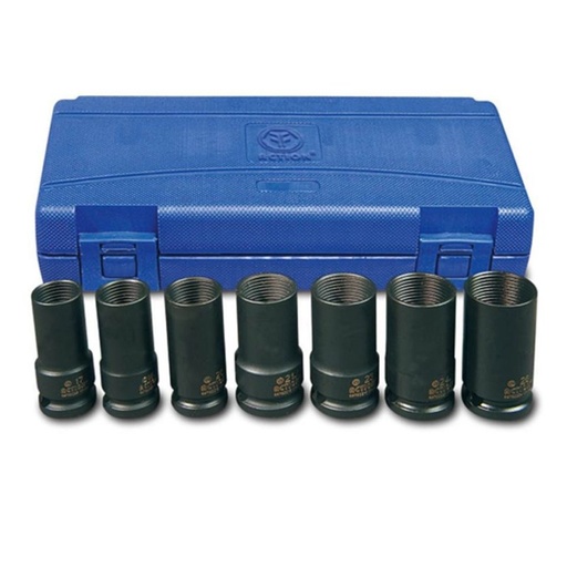 [170-69523074] 7 Piece 1/2 Inch Drive Deep Wheel Nut Remover Set