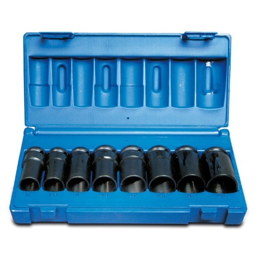 [170-69523081] 8 Pieces 1/2 Inch Driveive, Wheel Lug Nut Remover Thin Wall Deep Set