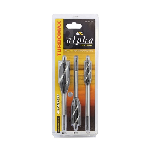 [170-TS4C-SET3] 3 PCE 4 Cutter Auger Bit Set 16, 20, 25mm 4MAX