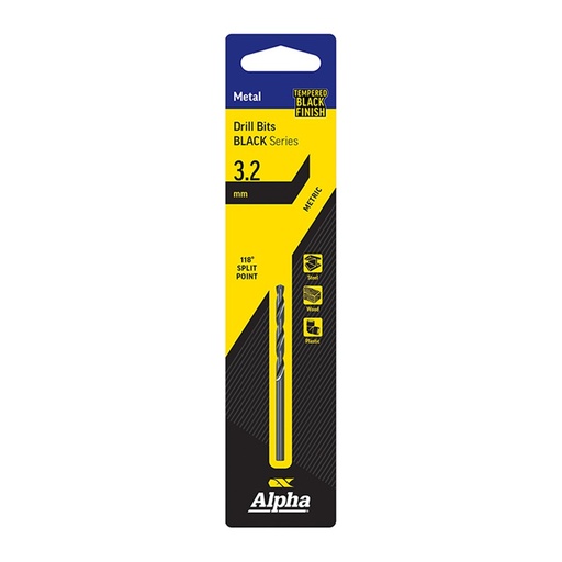 [170-C9LM032B] 3.2mm Jobber Drill Bit Carded - Black Series