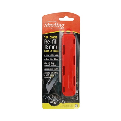 [170-201-1] STERLING 18mm Large Snap Blade (x10) - carded
