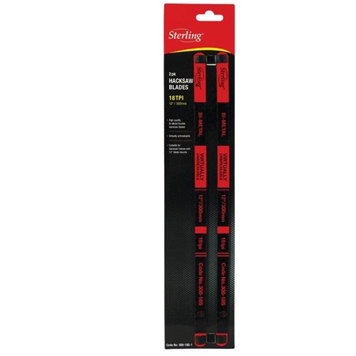 [170-300-18S-1] 18tpi Hacksaw Blades - Sterling - Card of 2