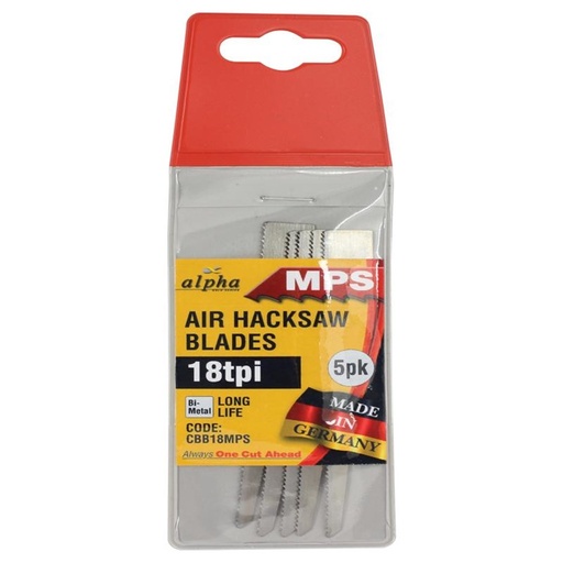 [170-CBB-18MPS] 18tpi Air Hacksaw Blades - MPS (x5)